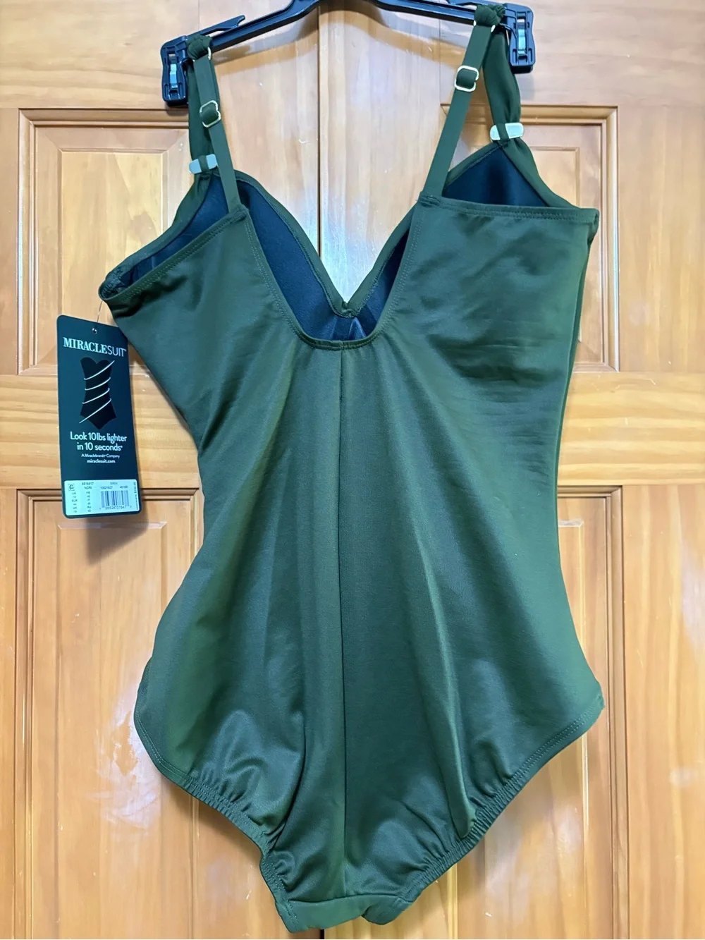Miraclesuit Siren Nori Olive Green One-Piece Swimsuit Size 14 NWT